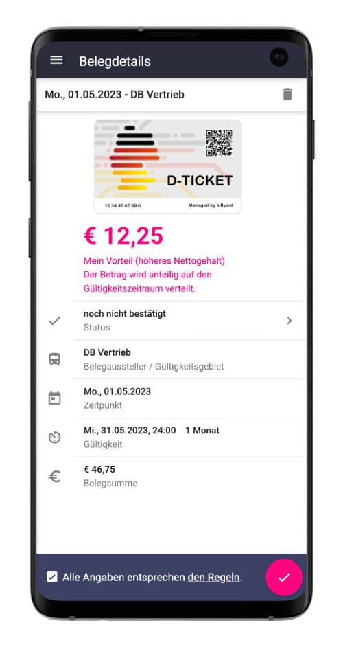 Smartphone Mockup mit Deutschlandticket