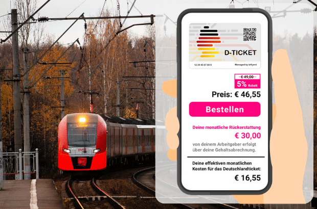 DE-Ticket-Zug Deutschlandticket-Rabatt-Zug-Smartphone
