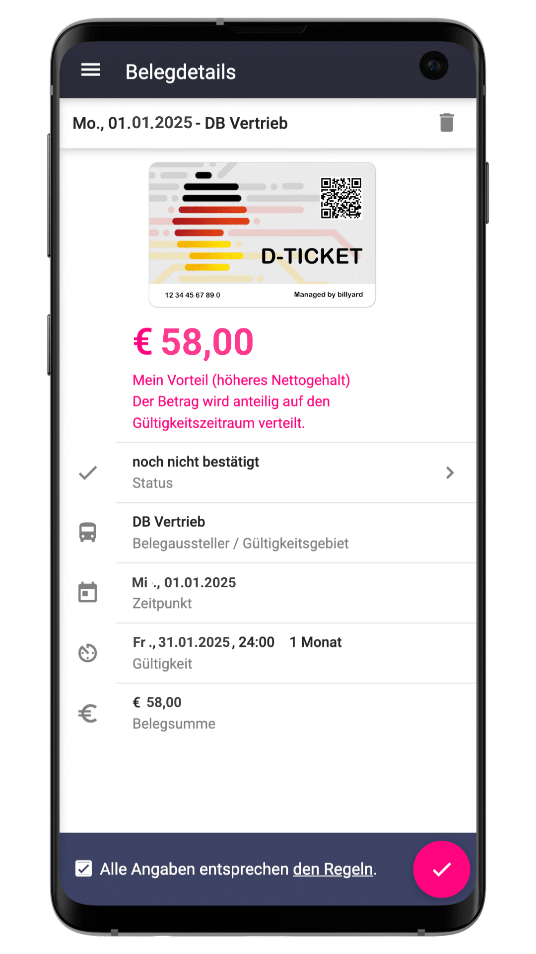 Smartphone Mockup mit Deutschlandticket